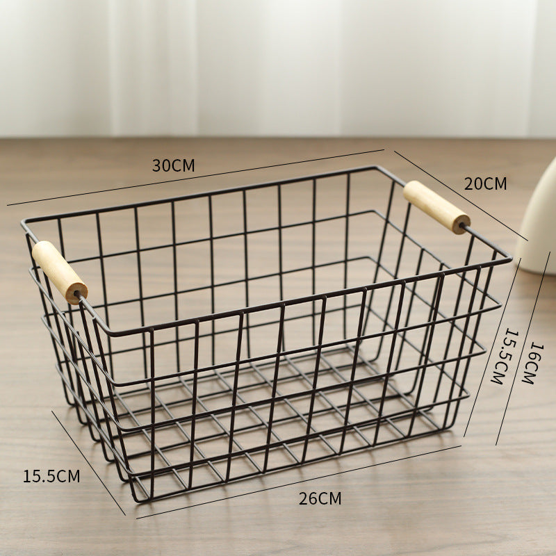 Unisex Drahtaufbewahrungskorb mit ergonomischen Holzgriffen Brehn