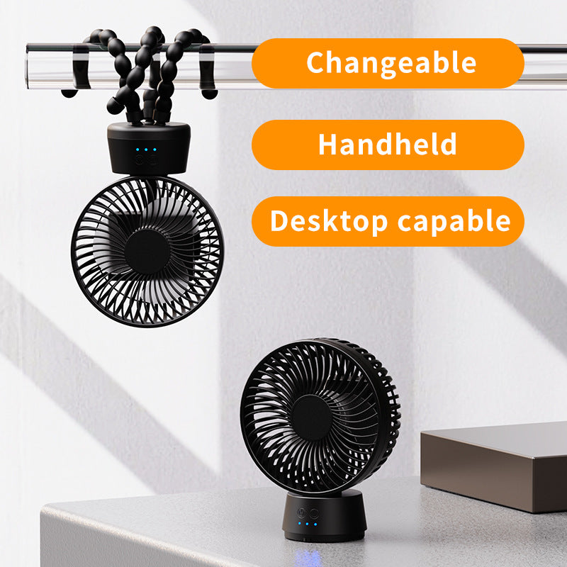 Unisex nan tragbarer wiederaufladbarer Schreibtischventilator mit flexiblen Stativbeinen und leisem bürstenlosem Motor Brehn