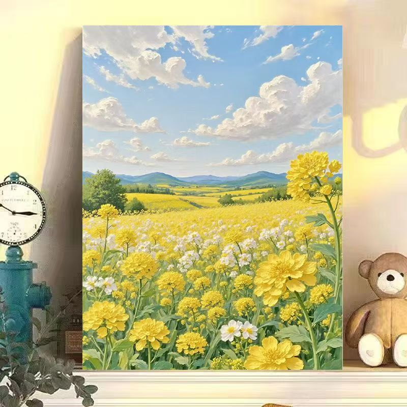 Landschaftsblumen Leinwand Kunst Druck Brehn