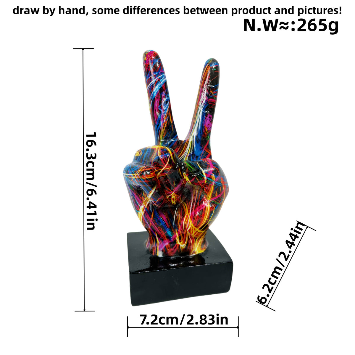 Stylische Hand-Skulpturen mit buntem Design Brehn