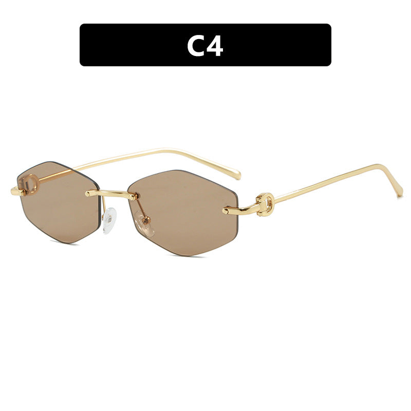 Damen modische Sonnenbrille mit hexagonalem Gestell und luxuriösen Akzenten Brehn