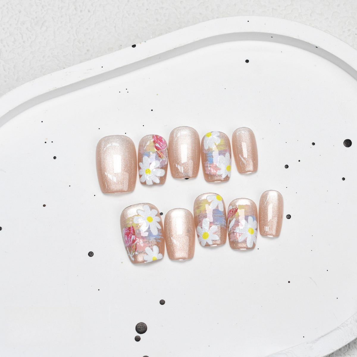 Floral Press-On Nagel Set Brehn