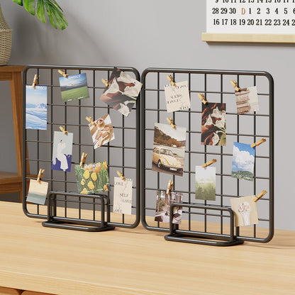 Desktop-Draht-Foto-Rasterdisplay mit Ständer und Mini-Clips