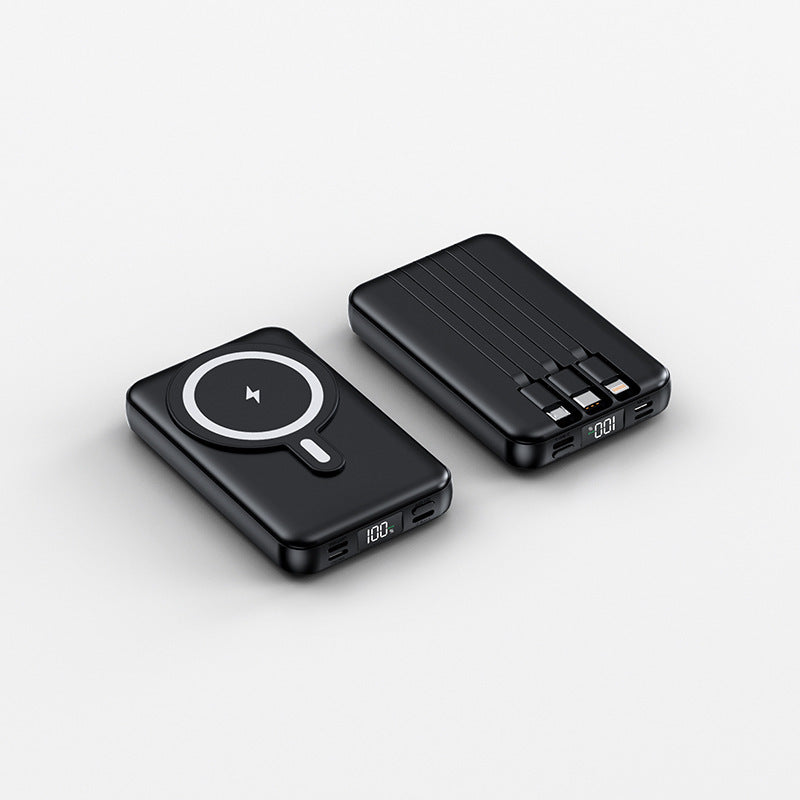 Tragbare Powerbank mit kabelloser Ladefunktion und digitaler Anzeige Brehn