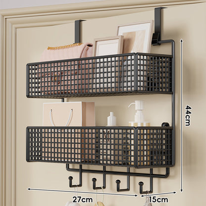 Über-Tür hängender doppelter belüfteter Mesh-Speicherkorb-Organizer mit Haken