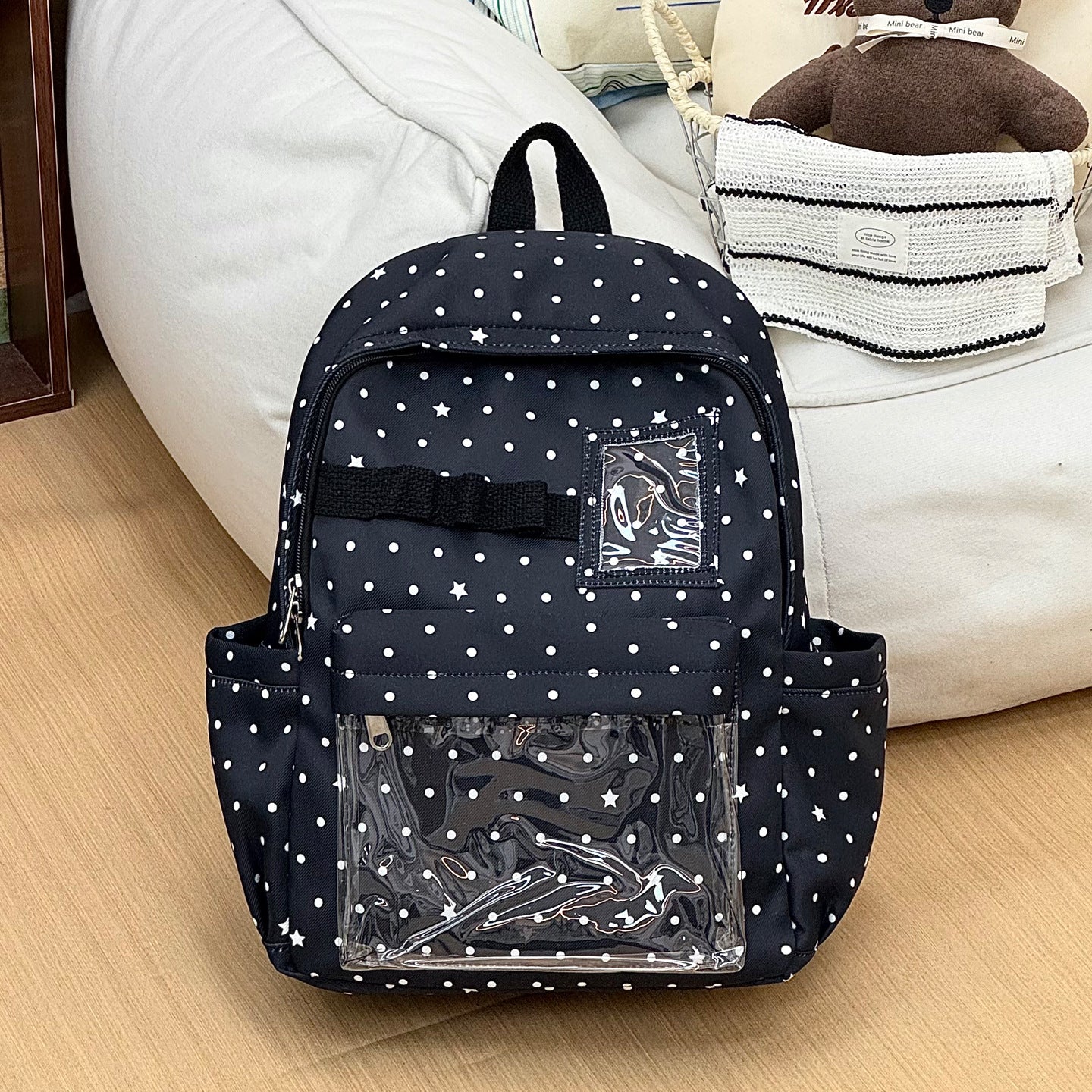 Grafikdruck Transparente Tasche Schulrucksack