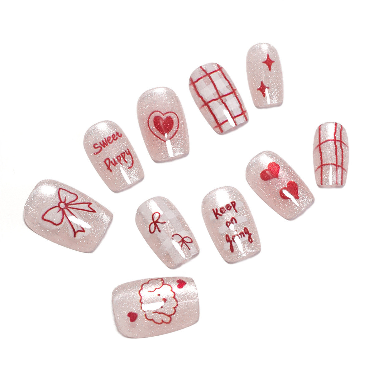 Künstliche Nagelkunst mit niedlichen Motiven Brehn