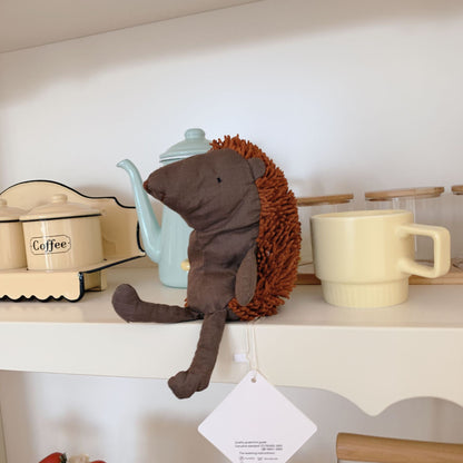 Plüsch-Igel-Handpuppe mit weichem Fell und gestickten Details