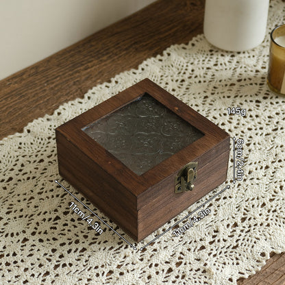 Vintage achteckige Holz-Schmuckbox