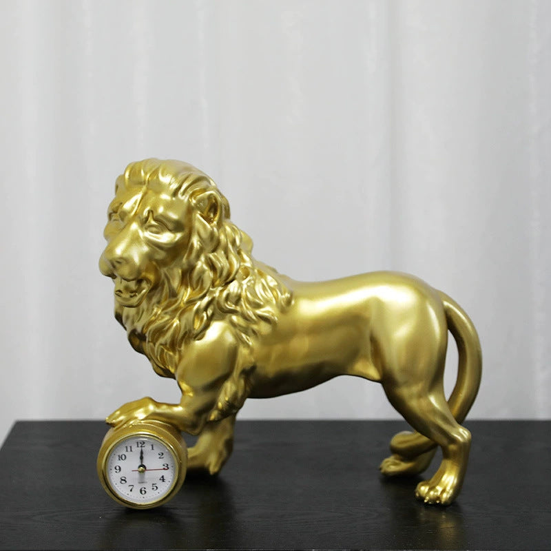 Dekorativer Löwenfiguren mit Uhr