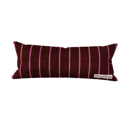 Square Velvet Striped Decorative Throw Pillow with Plush Insert