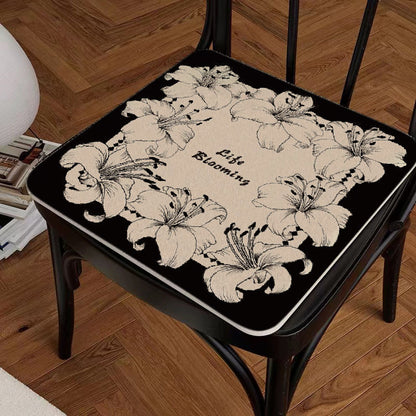 Floral Microfiber Square Face Towel with Artistic Lily Print
