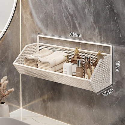 Wandmontierter Mesh-Badezimmer-Organizer-Regal