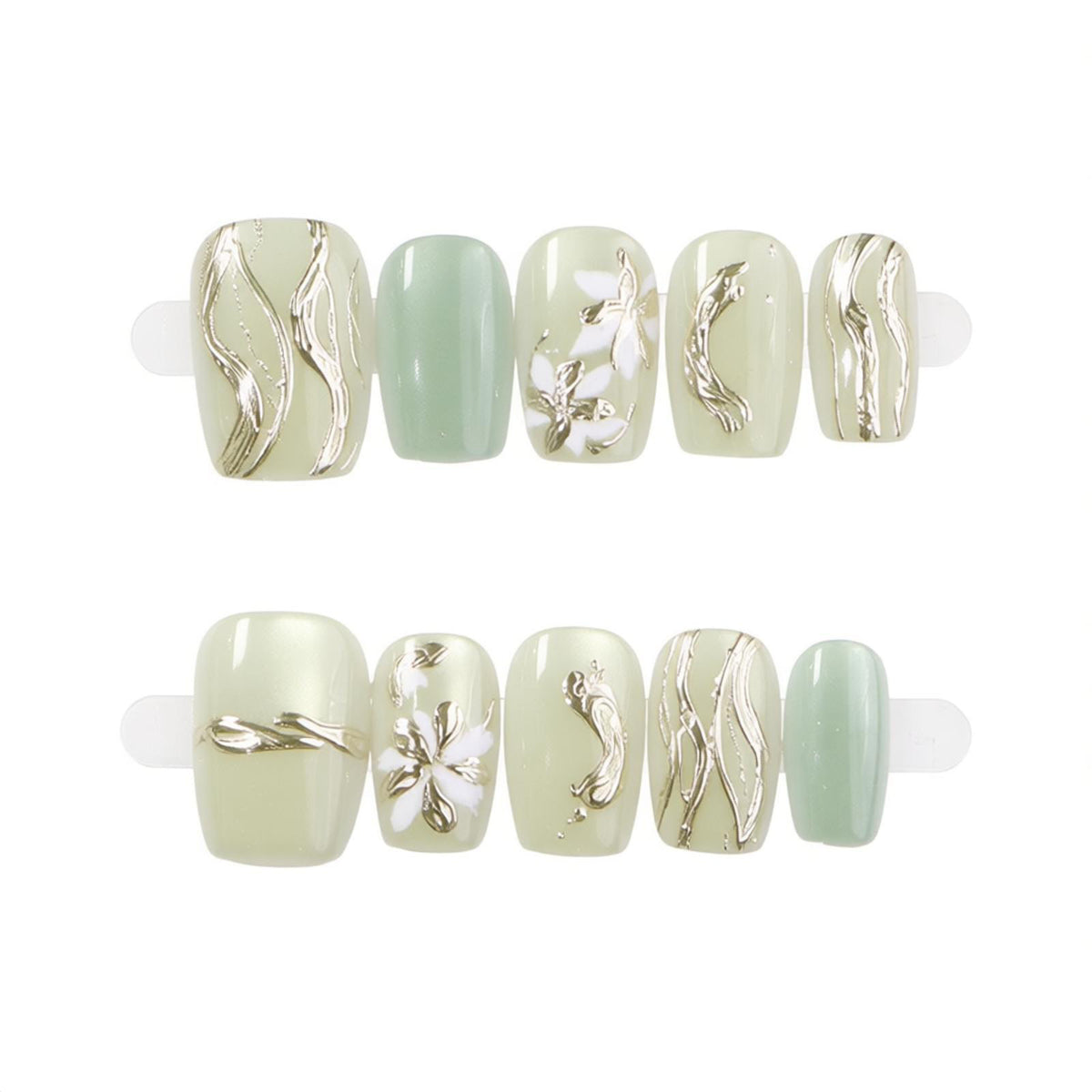 Elegantes dekoratives Press-On-Nagelset Brehn