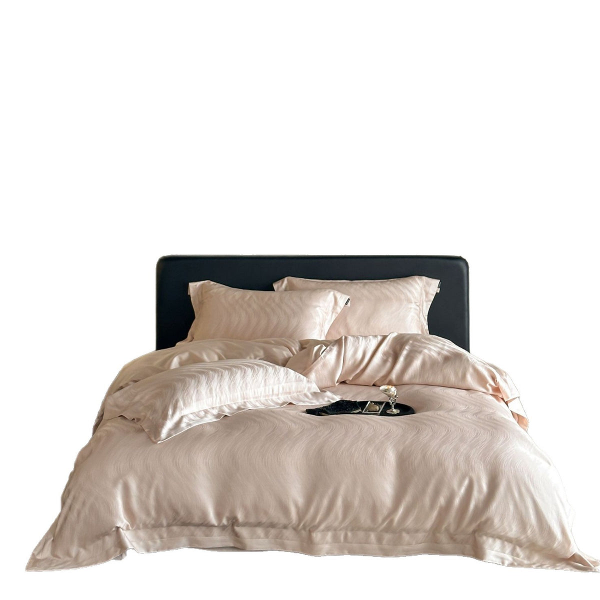Seidensatin Jacquard Bettbezug Set mit Umschlag Kopfkissenbezügen