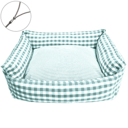 Kuscheliges Gingham Hundebett