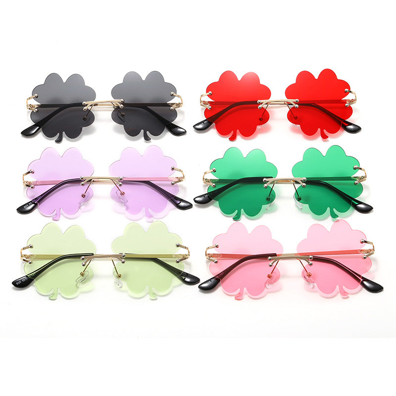 Damen verspielte Sonnenbrille mit einzigartigem Blumenrahmen Brehn