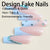 Kunstnagelset mit luxuriösen Dekorationen und zartem Ombre-Effekt Brehn