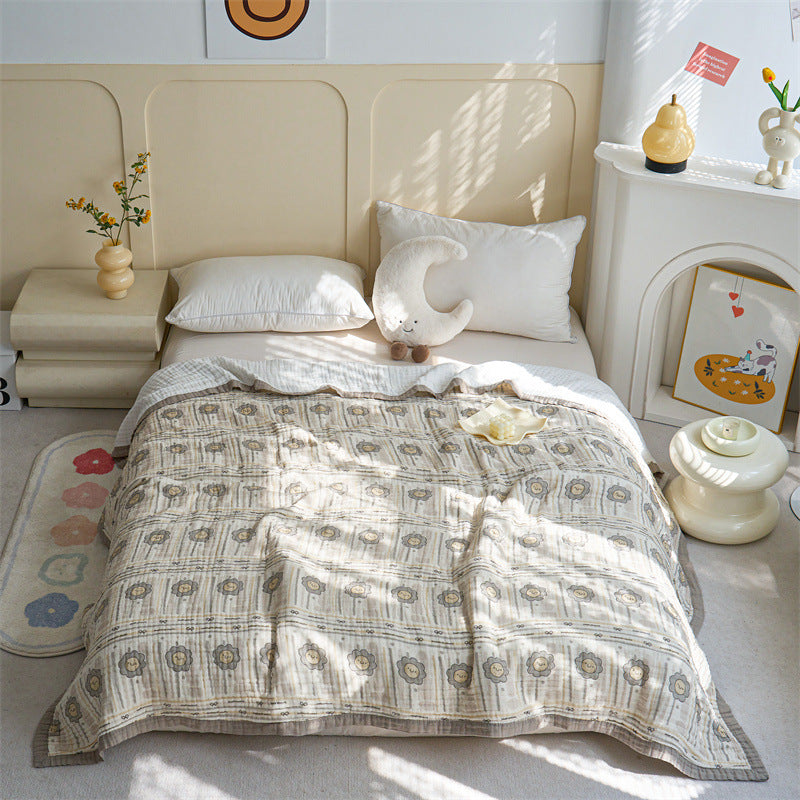 Leichtgewichtige Wendbare Baumwoll-Musselin Erdbeer Quiltdecke