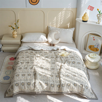 Leichtgewichtige Wendbare Baumwoll-Musselin Erdbeer Quiltdecke