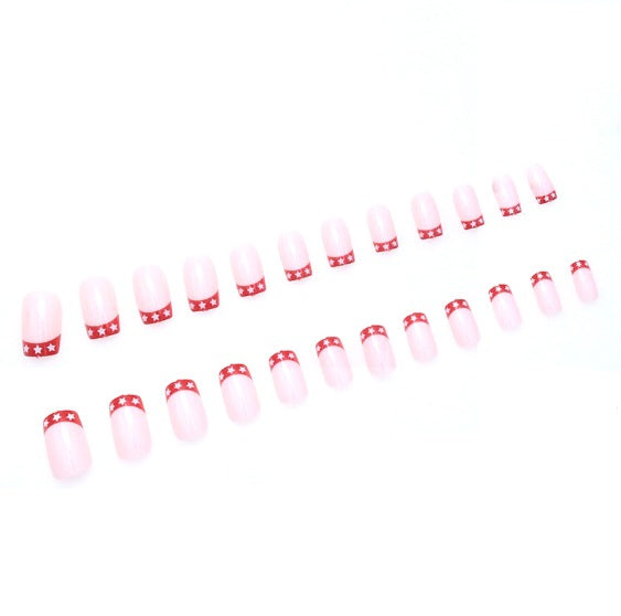 Stern-verzierte French Tip Nagelkunst Brehn