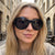 Damen Modische Ovale Sonnenbrille mit transparentem Rahmen Brehn