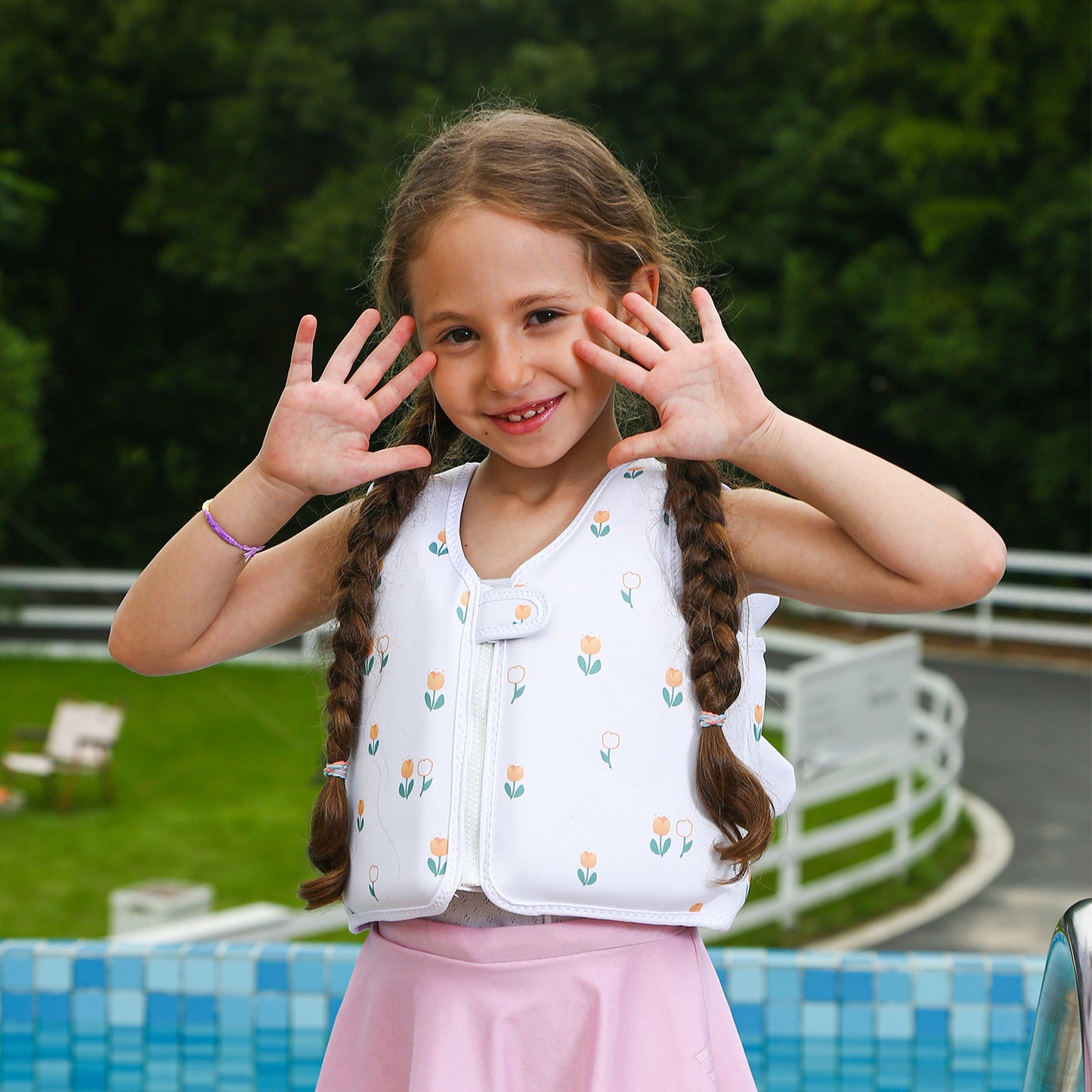 Damen Aufblasbare Schwimmhilfe mit farbigem Flamingo-Design Brehn