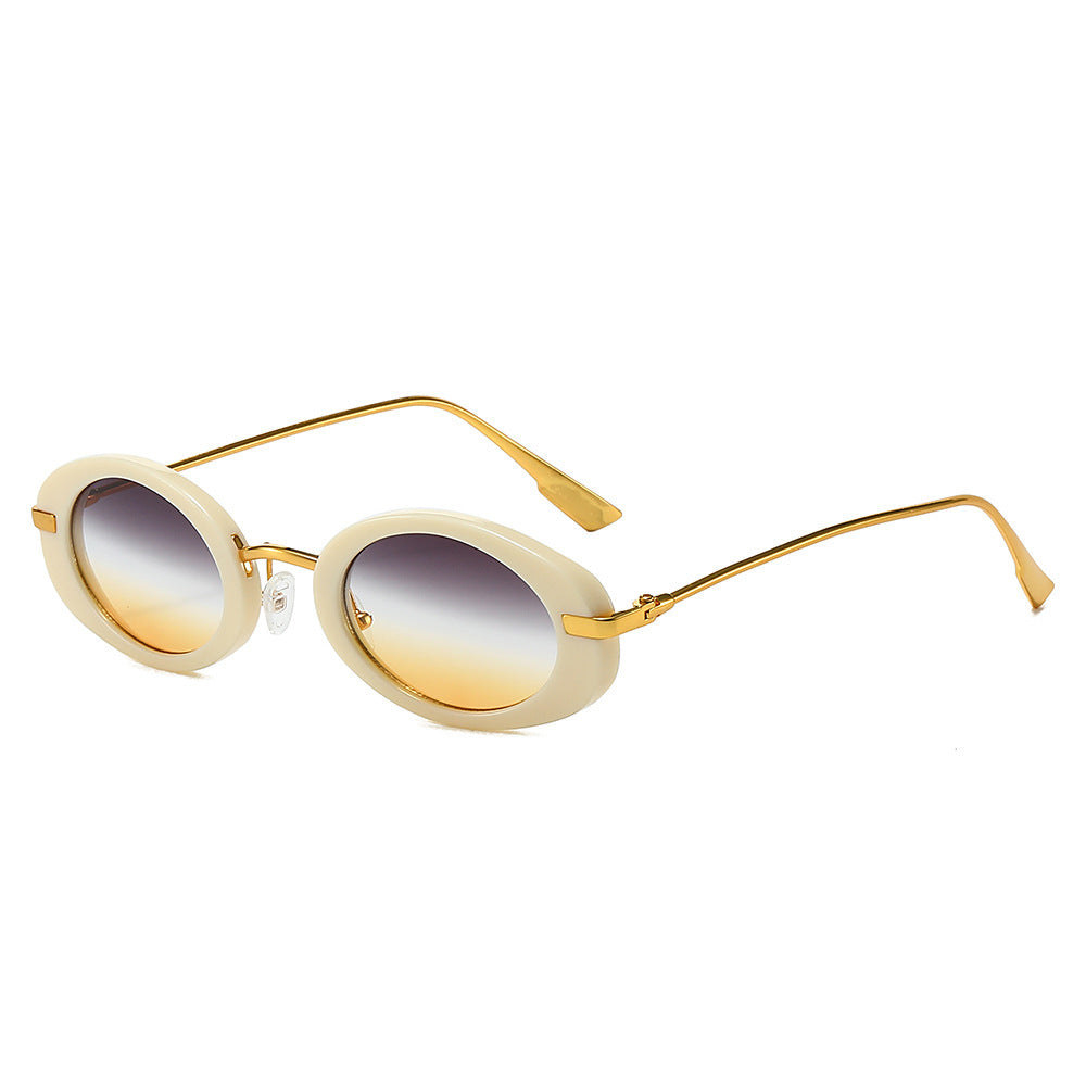 Vintage ovale Sonnenbrille mit Metallelementen Brehn