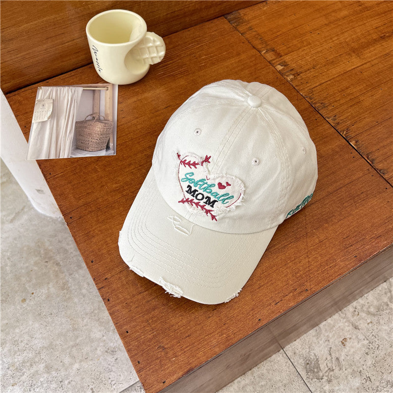 Damen Distressed Softball Mom Patch Baseball Cap Brehn