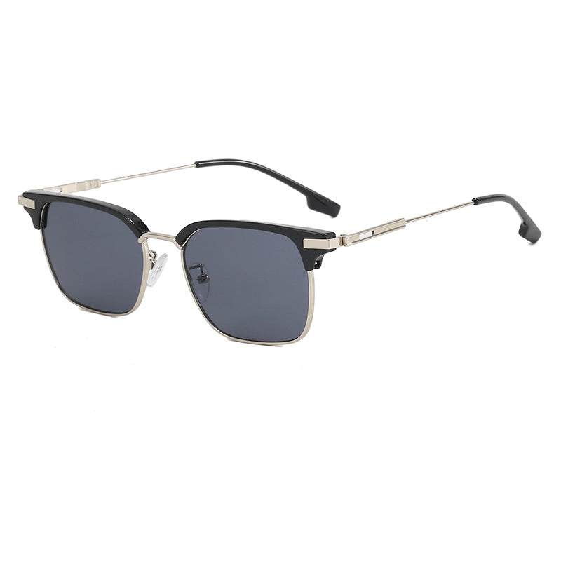 Damen quadratische Sonnenbrille mit leichtem Metallrahmen und breiten Bügeln Brehn
