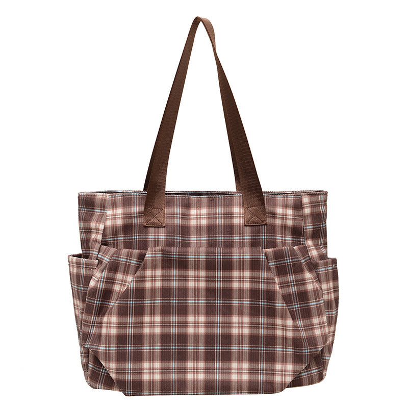 WoSpacious Plaid Utility Tote Bag Brehn