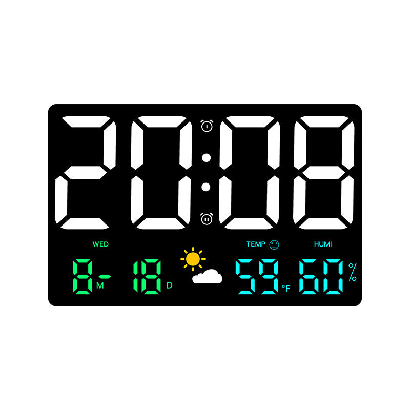 Digitale Wanddekorationsuhr mit Temperatur- und Feuchtigkeitsanzeige Brehn