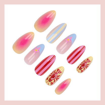 Kunstnagelset mit floralem Muster und kreativen Designs Brehn