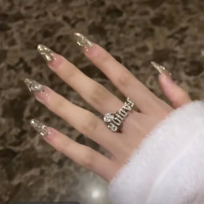 Glamouröse Strass Press-On Nagel-Set