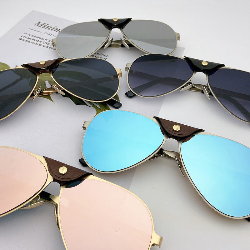 Retro Piloten-Sonnenbrille mit Blau Getönten Gläsern Brehn