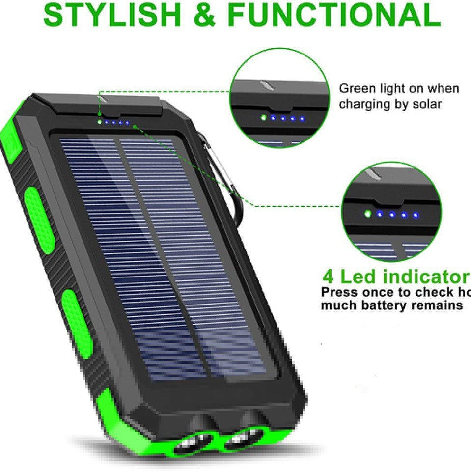 Solar Powerbank mit Integrierter LED-Leuchte und Kompass Brehn