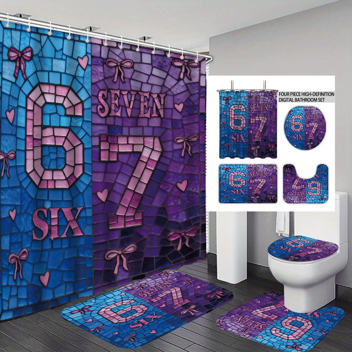 Buntes Dessert-Themen Badezimmer Set Brehn
