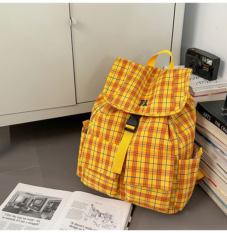 Karierte Muster Utility Schulrucksack