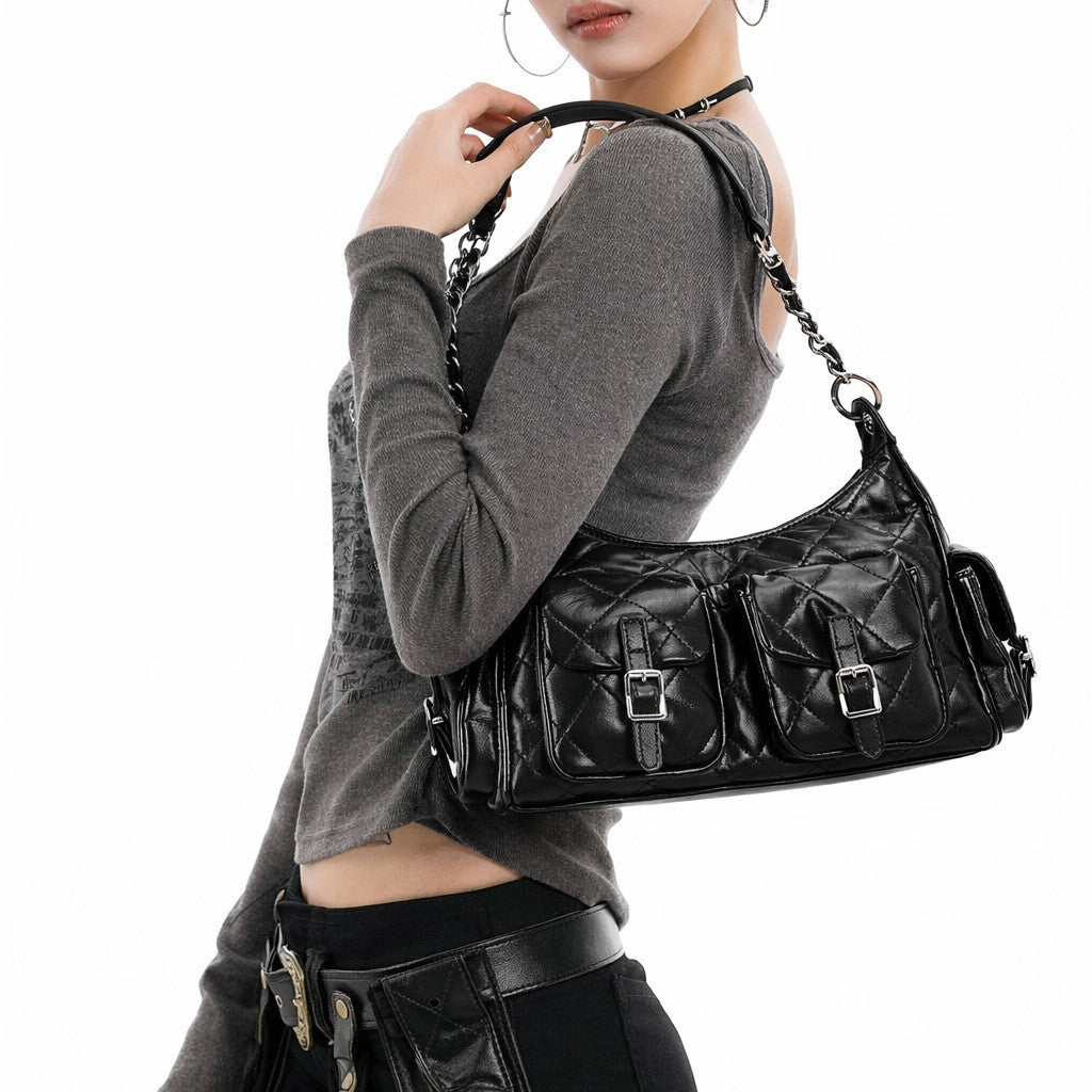 Gepolsterte Mehrfach-Taschen-Handtasche