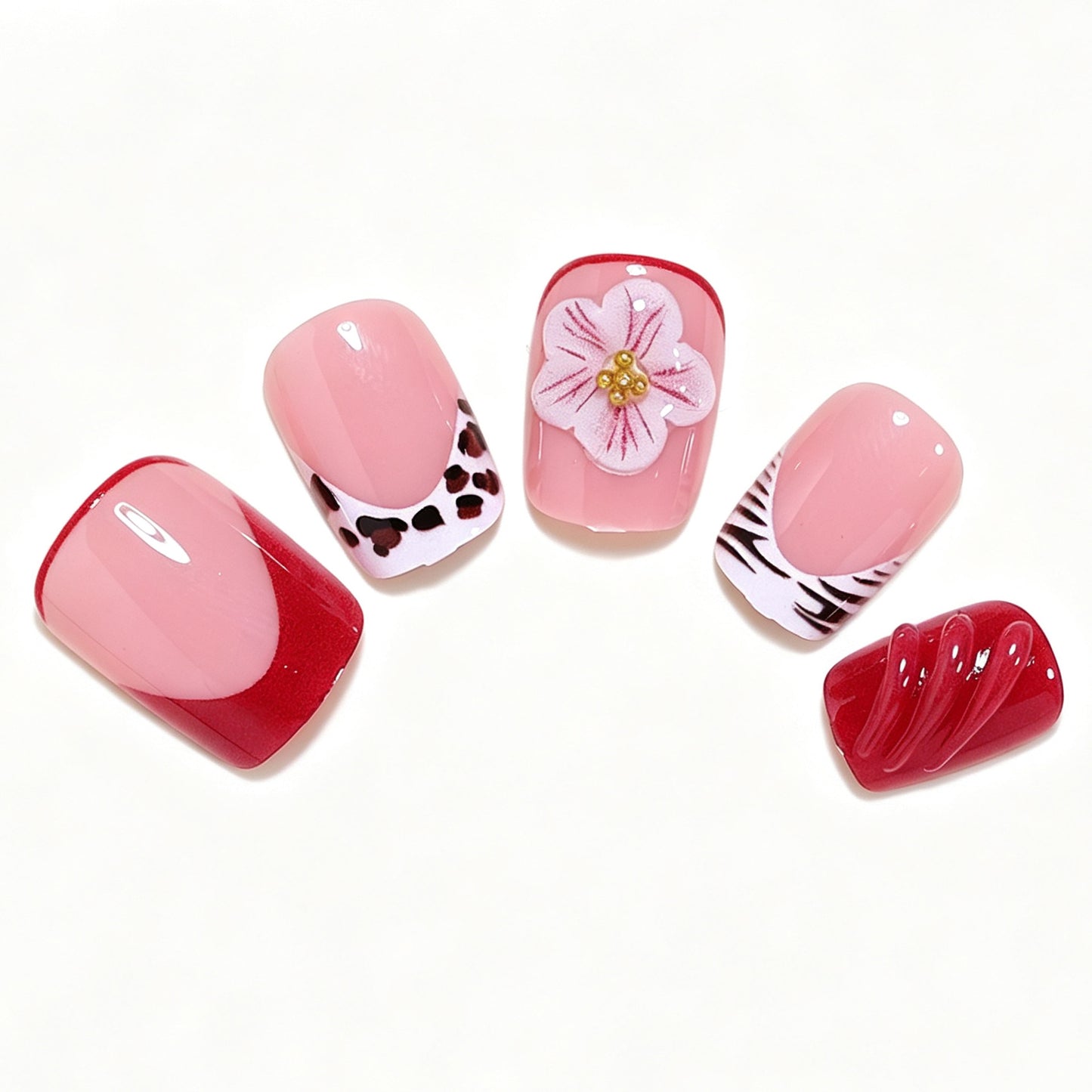 Dekoratives florales Press-On-Nagelkunst-Set Brehn