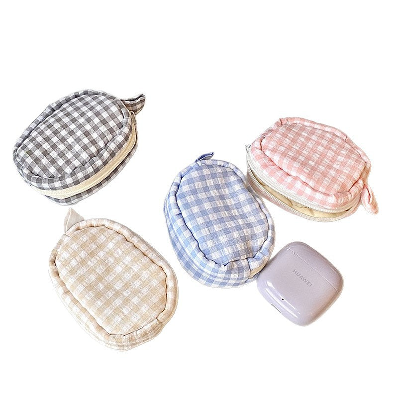 Handgefertigte Kosmetiktasche Im Gingham-Design Brehn