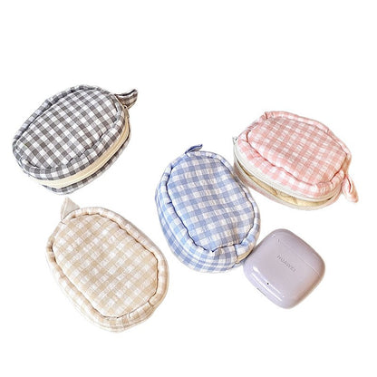 Handgefertigte Kosmetiktasche Im Gingham-Design Brehn