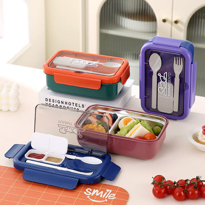 Stilvolle Mehrfach-Fach Bento Lunchbox mit integriertem Besteck