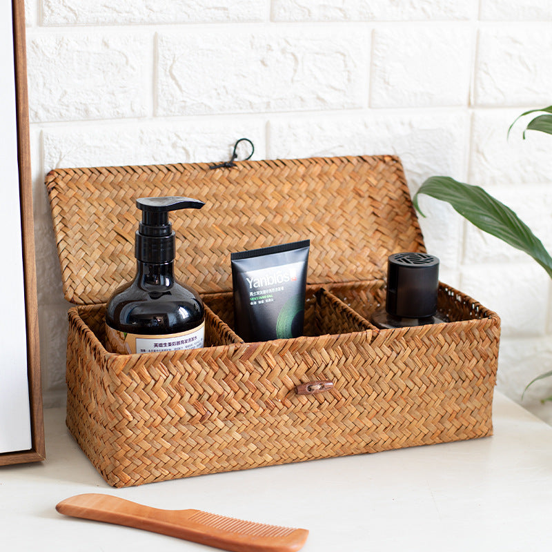 Unisex Aufbewahrungskiste aus handgewebtem Naturmaterial Brehn