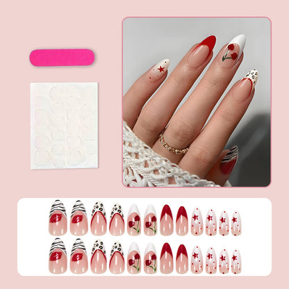 Kunstnagelset mit kreativem Sternen- und Blumenmotiven Brehn