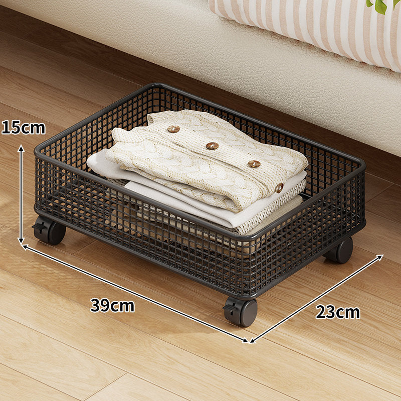 Niedrigprofilierende rollende Metalllagerbox für das Unterbett mit verriegelbaren Rollen