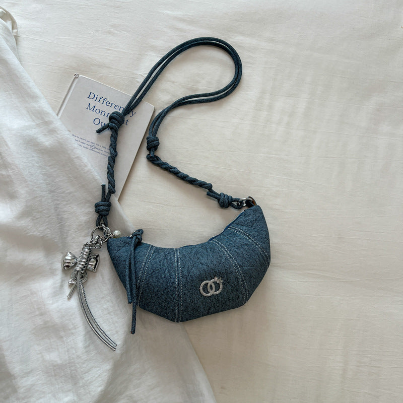 Gepolsterte Denim Umhängetasche