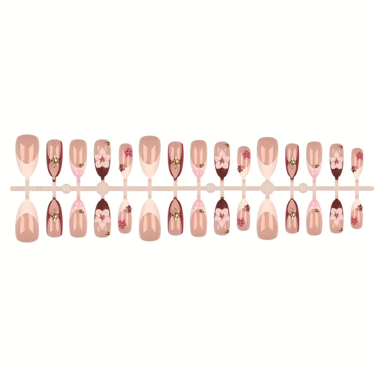 Künstlerisches florales Design Press-On-Nagelset