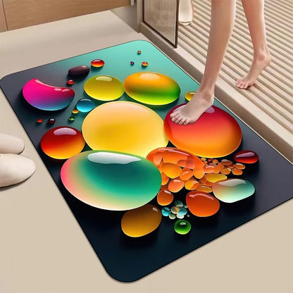 Dekorativer 3D Kieselstein-Design Badematte Brehn