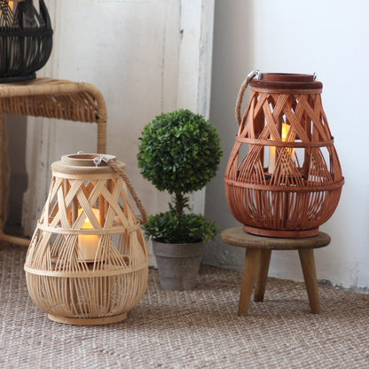 Handgefertigte Rattanlaterne Brehn